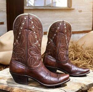 Vintage 1940's Nocona Pee Wee Unique Inlays Cowboy Western Boots Women's Size 7B